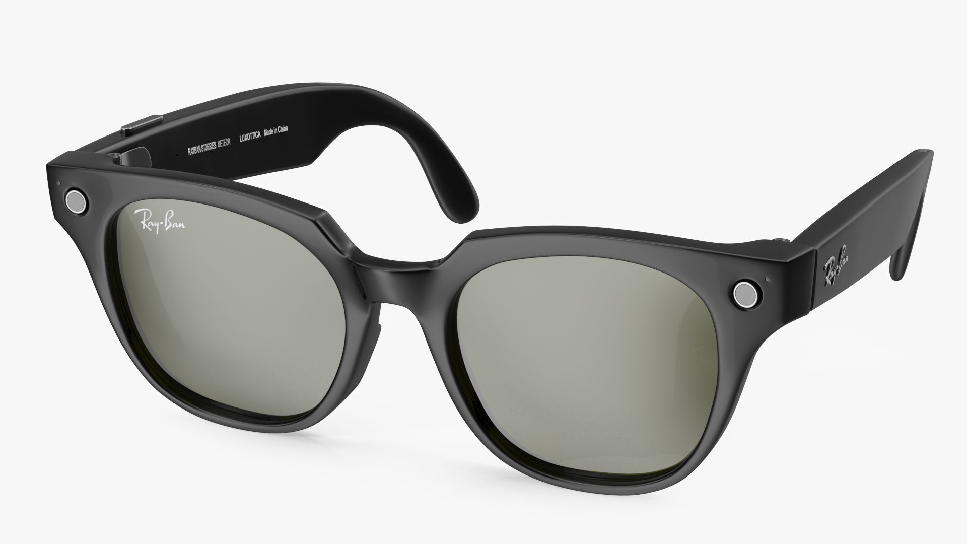 Ray Ban Stories Meteor Black Smart Glasses Green Solid 3D model_6