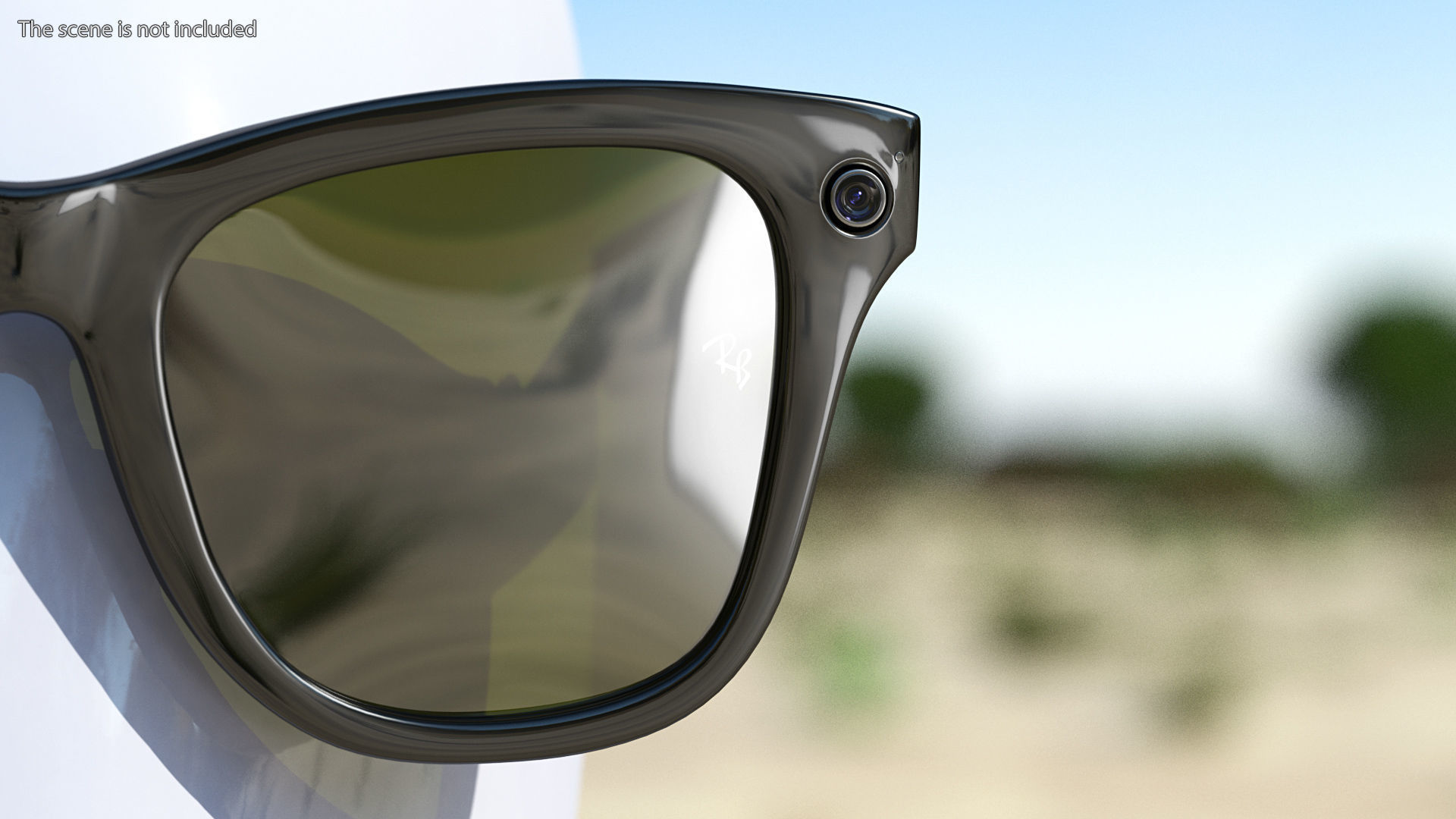 Ray Ban Stories Meteor Black Smart Glasses Green Solid 3D model_3