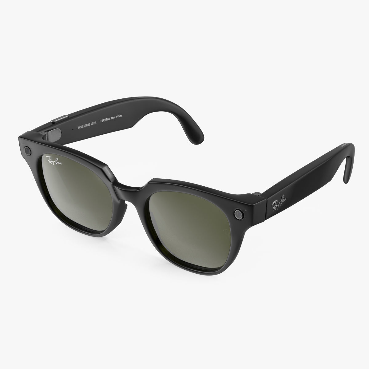 Ray Ban Stories Meteor Black Smart Glasses Green Solid 3D model_0