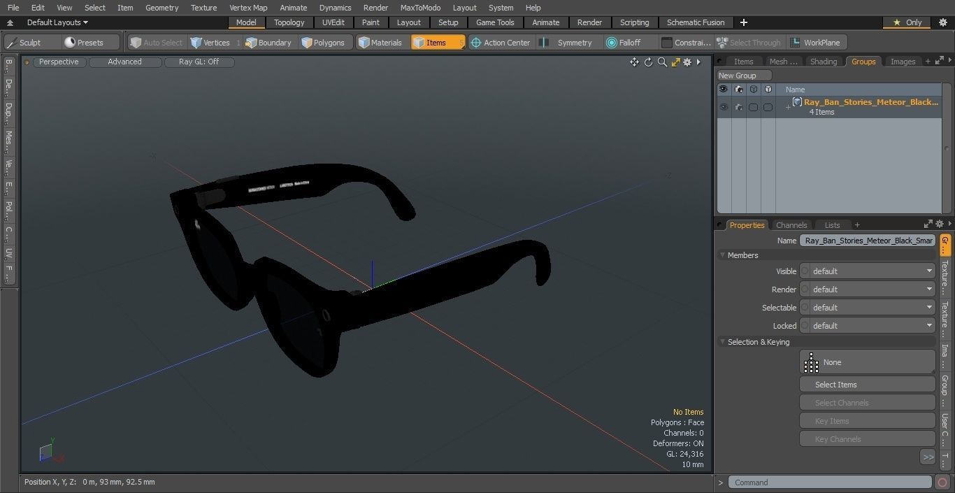 Ray Ban Stories Meteor Black Smart Glasses Green Solid 3D model_32