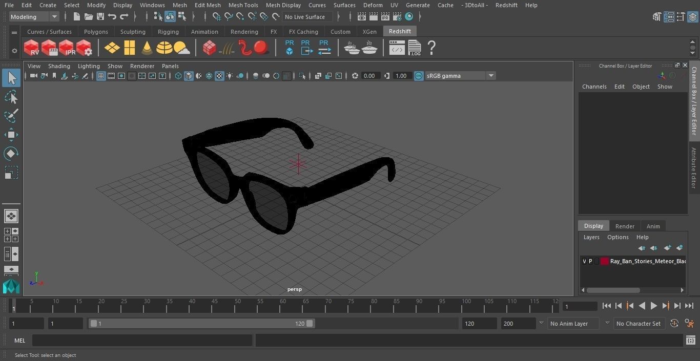 Ray Ban Stories Meteor Black Smart Glasses Green Solid 3D model_34