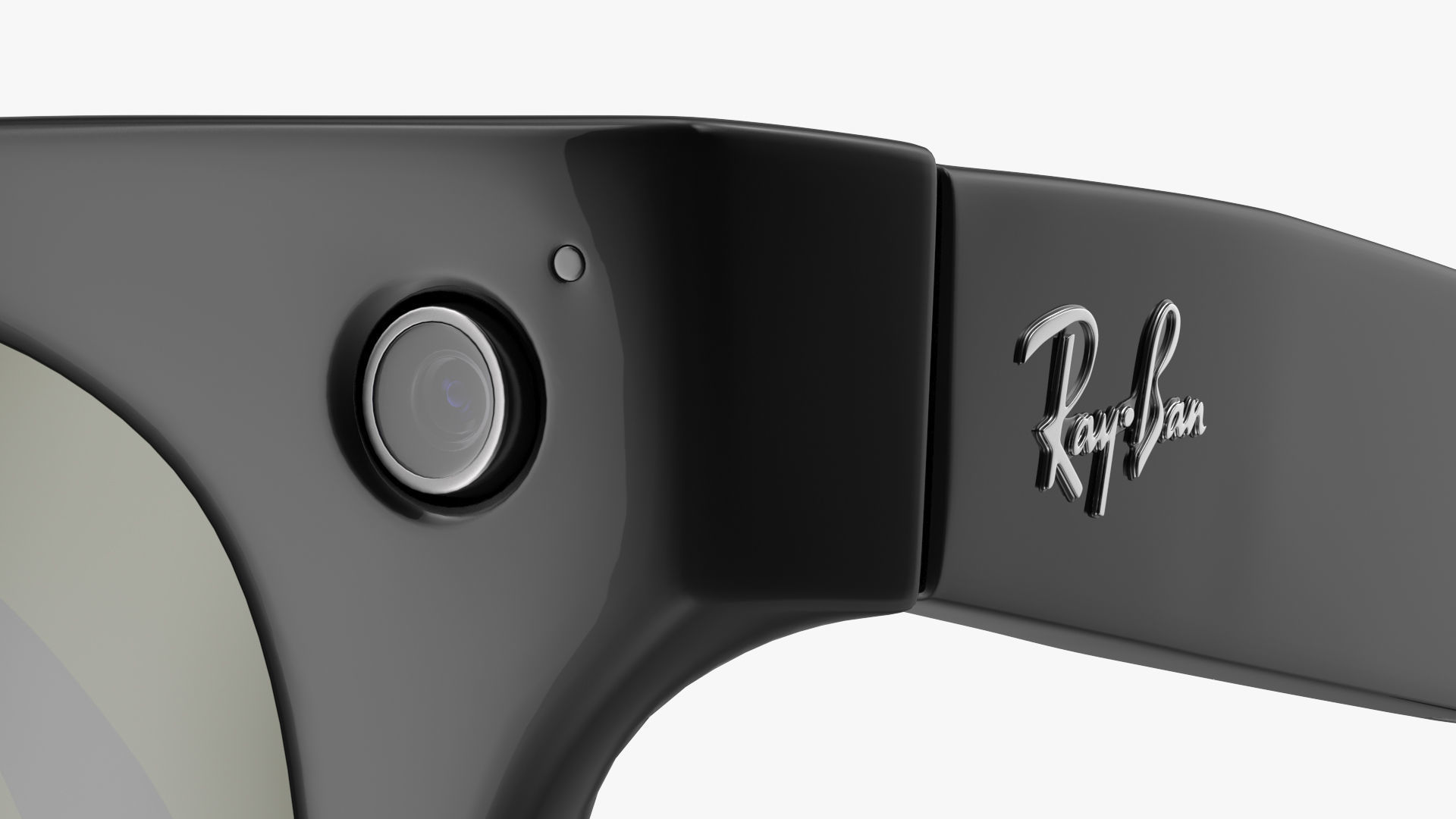 Ray Ban Stories Meteor Black Smart Glasses Green Solid 3D model_16