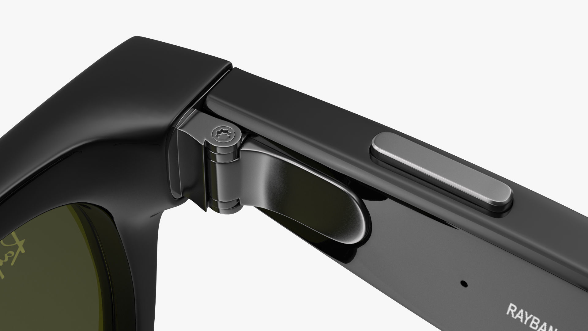 Ray Ban Stories Meteor Black Smart Glasses Green Solid 3D model_12