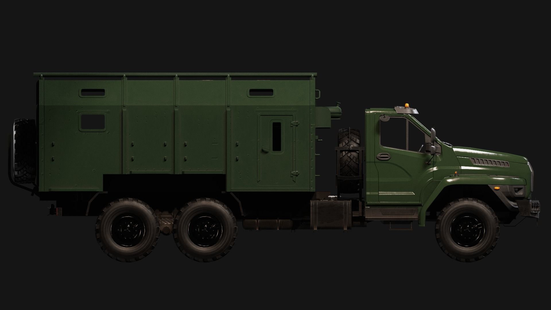 Ural Truck Low-poly 3D model_3