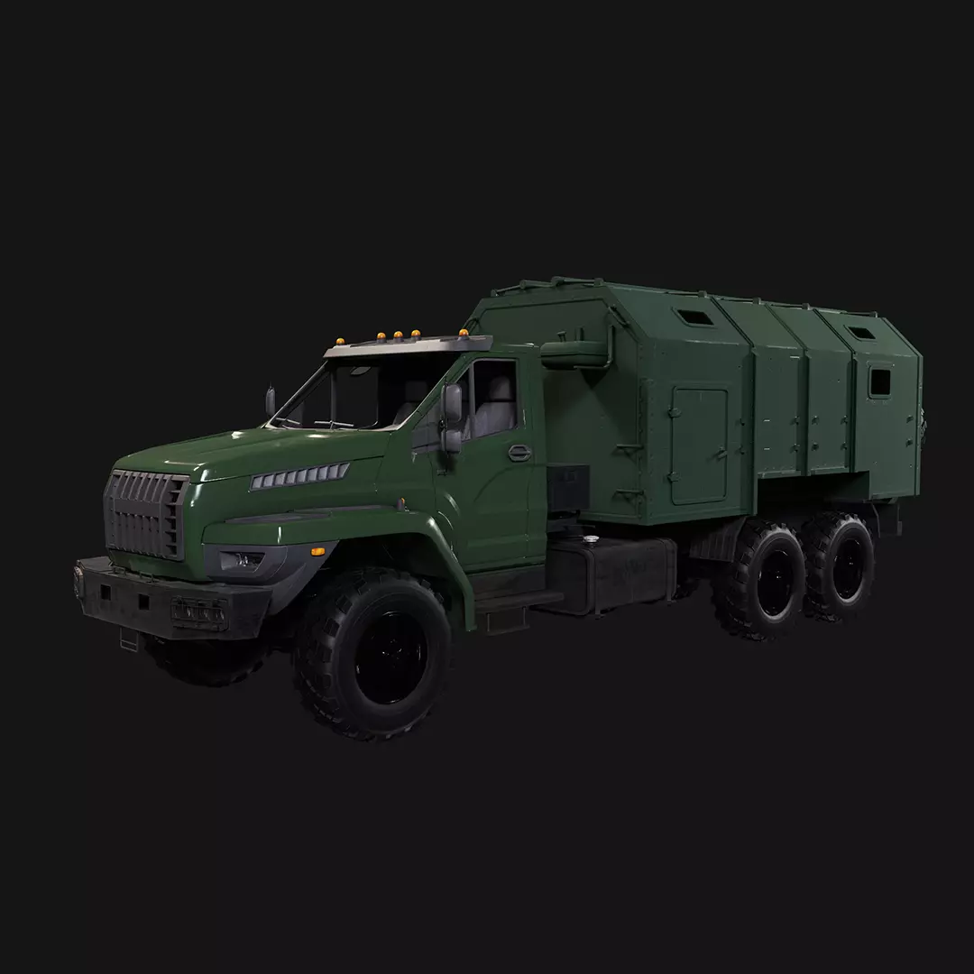 Ural Truck Low-poly 3D model_0