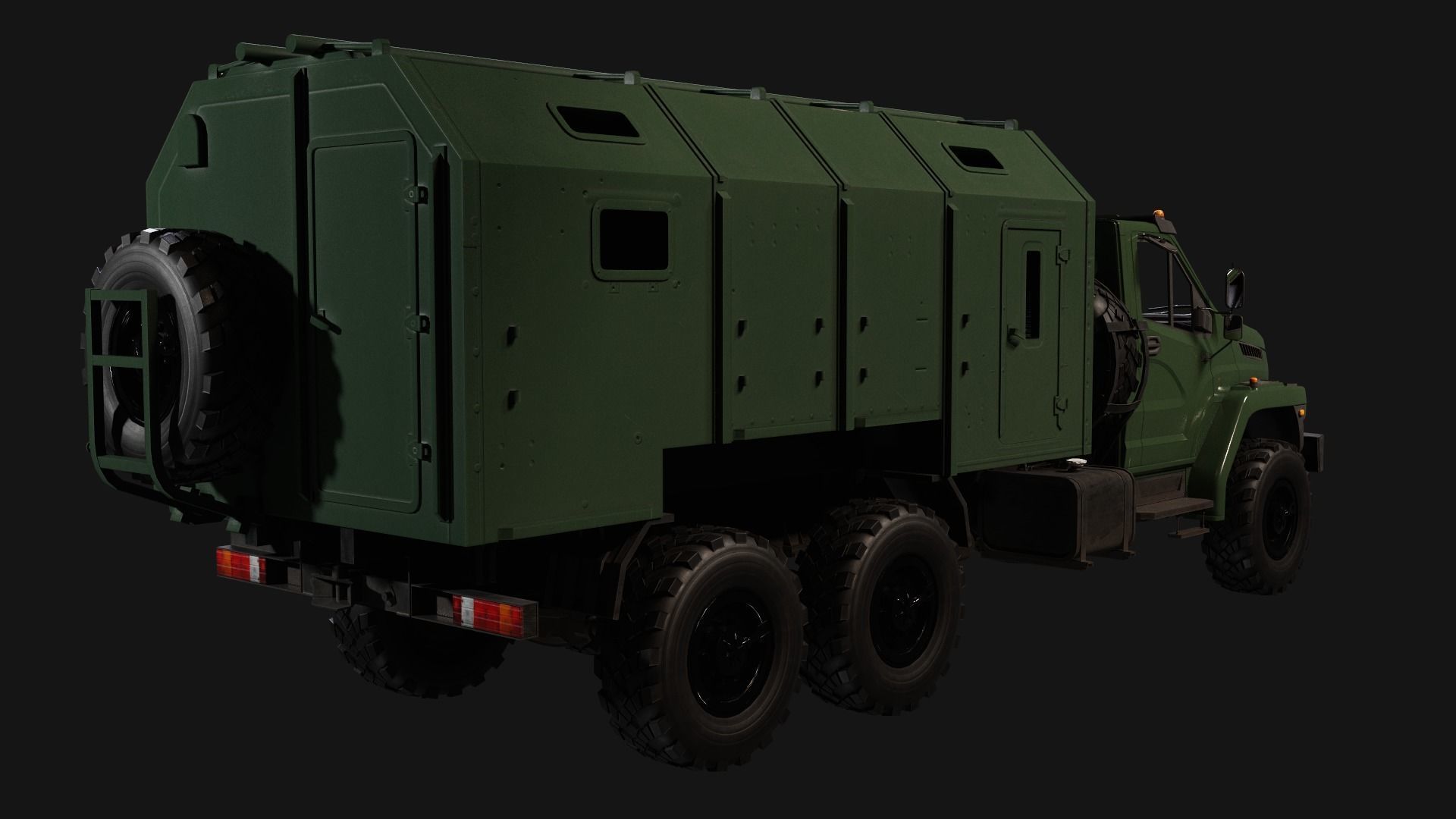 Ural Truck Low-poly 3D model_1