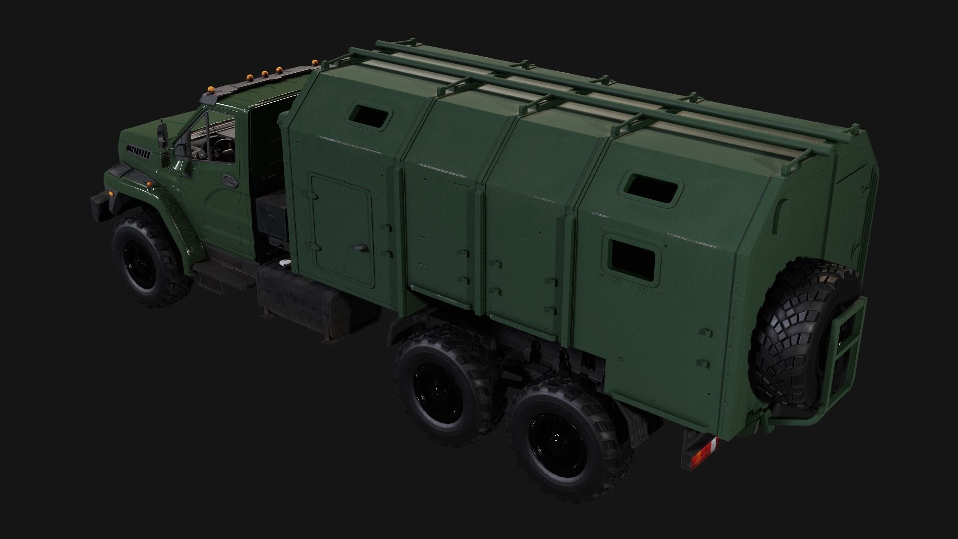 Ural Truck Low-poly 3D model_7