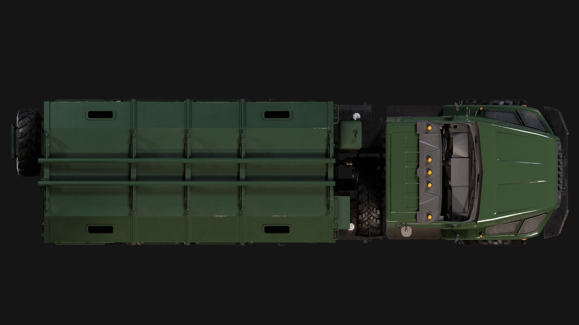 Ural Truck Low-poly 3D model_6