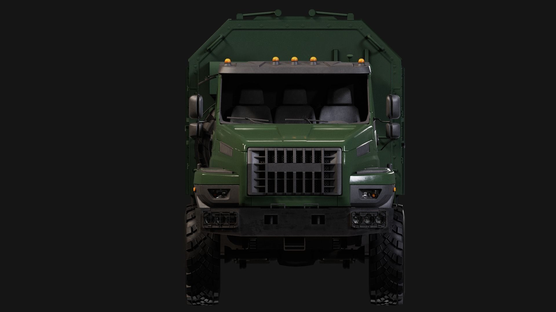 Ural Truck Low-poly 3D model_5