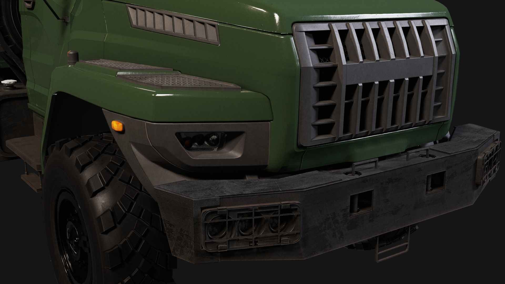 Ural Truck Low-poly 3D model_10