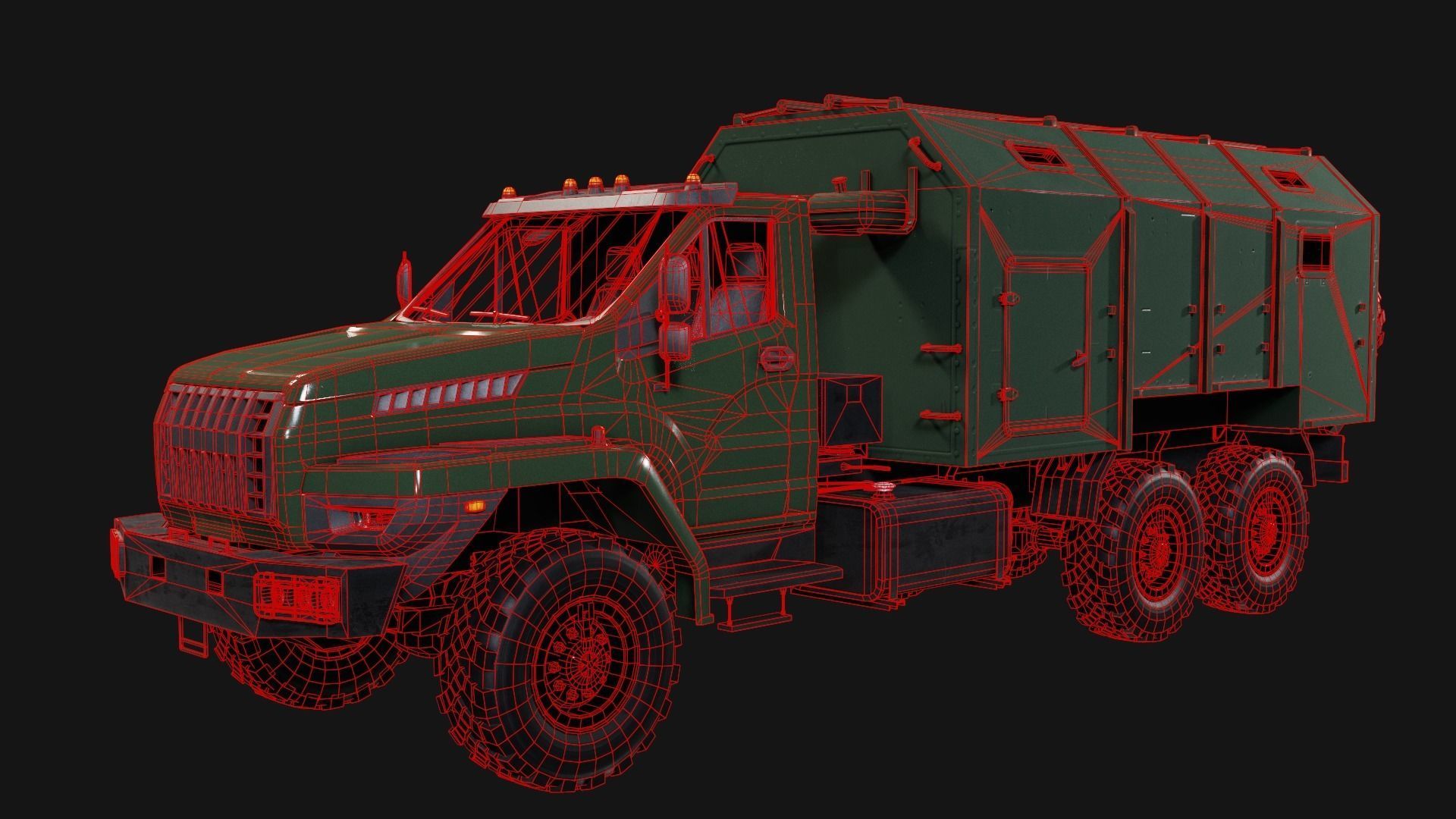 Ural Truck Low-poly 3D model_12