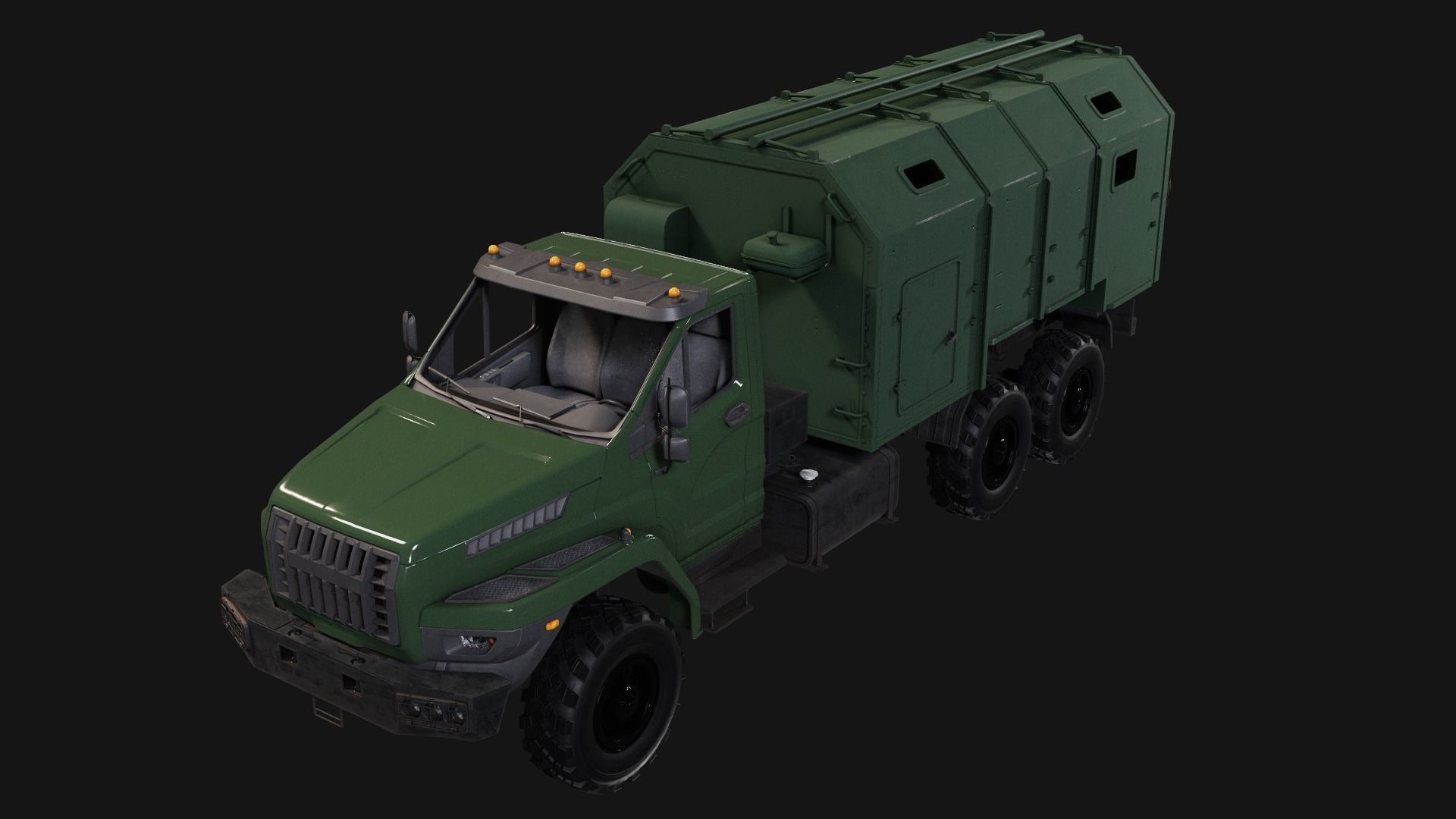 Ural Truck Low-poly 3D model_8