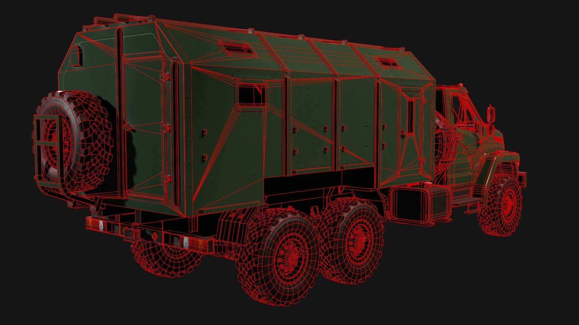 Ural Truck Low-poly 3D model_13