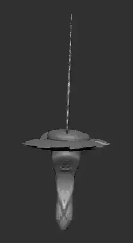 knife spaceship with long pole