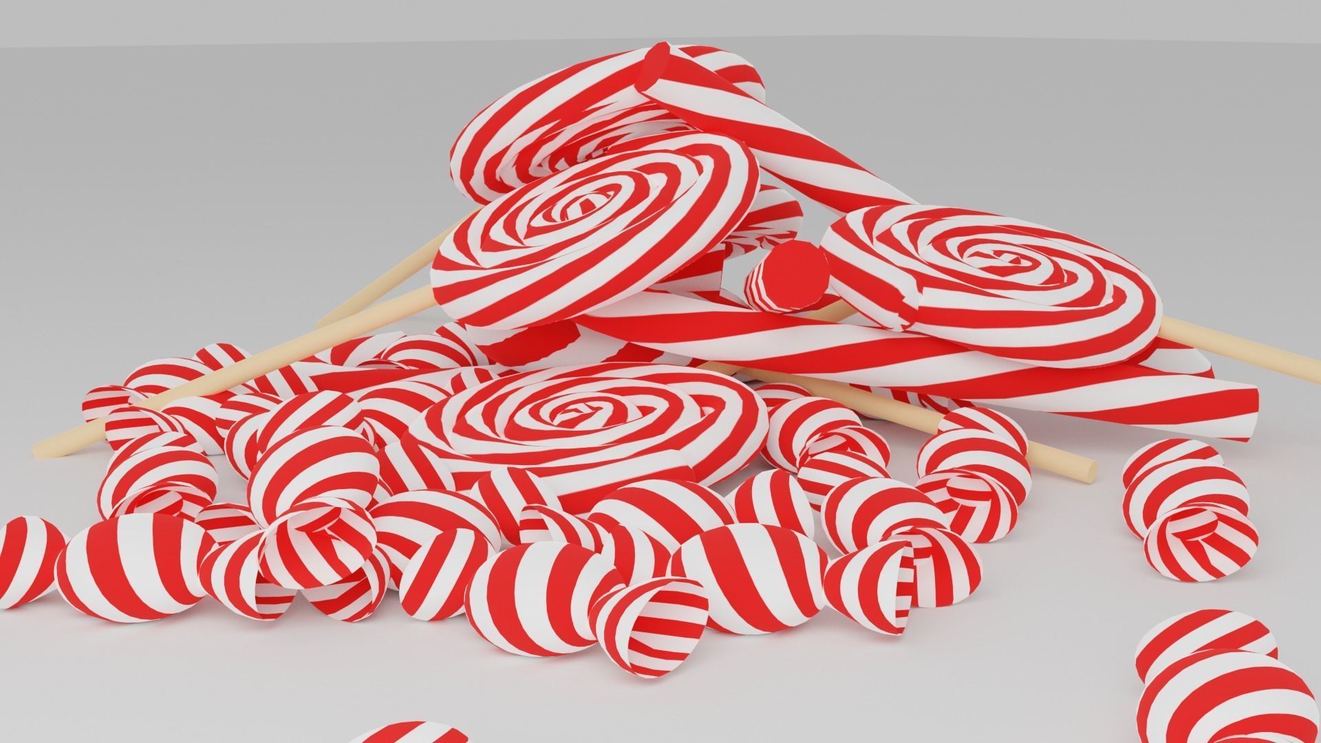 Christmas Candies Low-poly 3D model_5