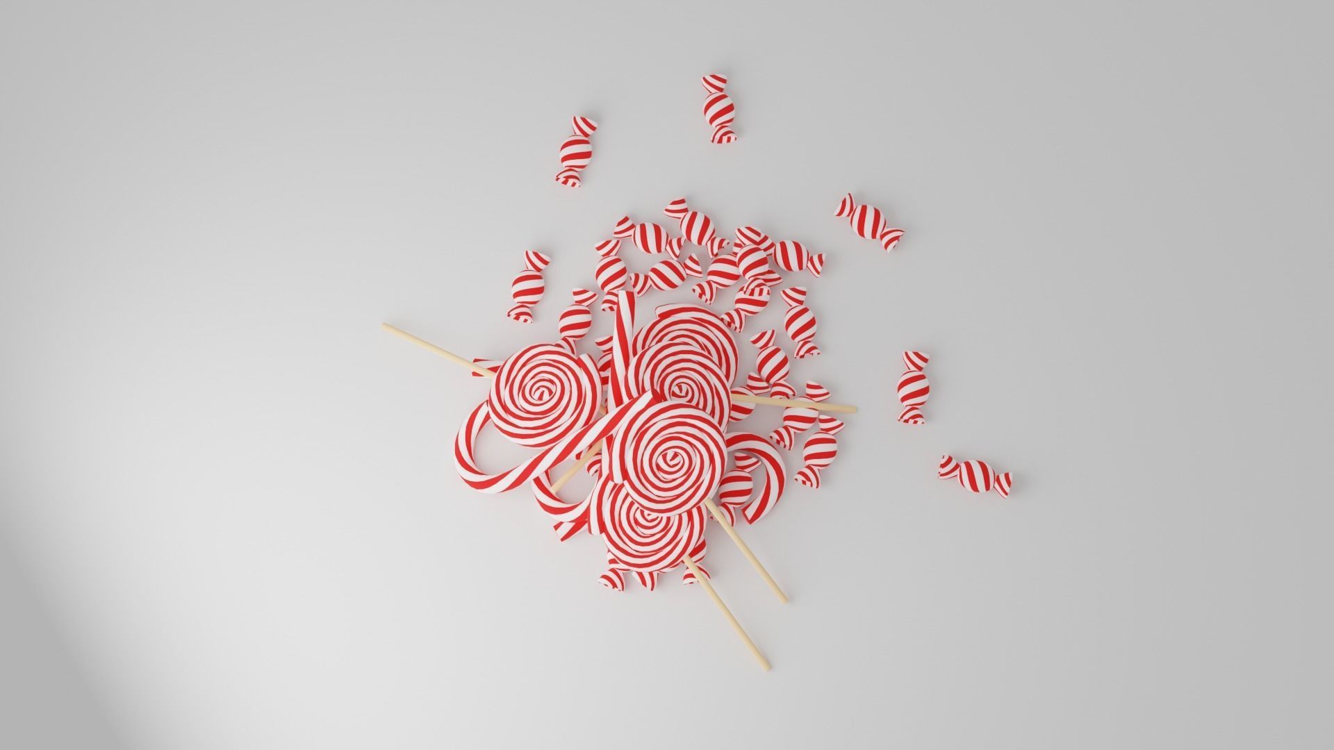 Christmas Candies Low-poly 3D model_6