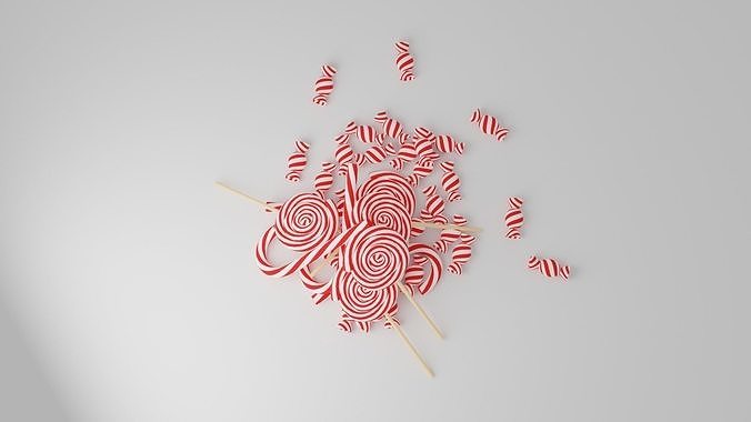 Christmas Candies Low-poly 3D model 7