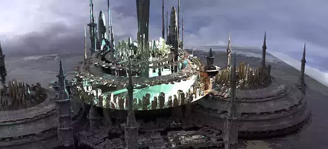 Zeus Palace future City of the Gods Kitbash 3D model