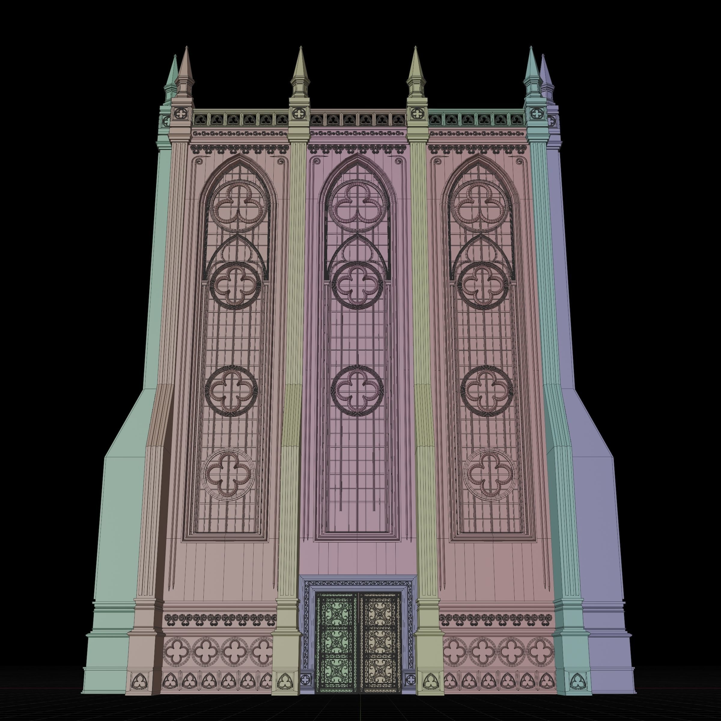 GOTHIC CASTLE BUILDING 5 Low-poly 3D model_12