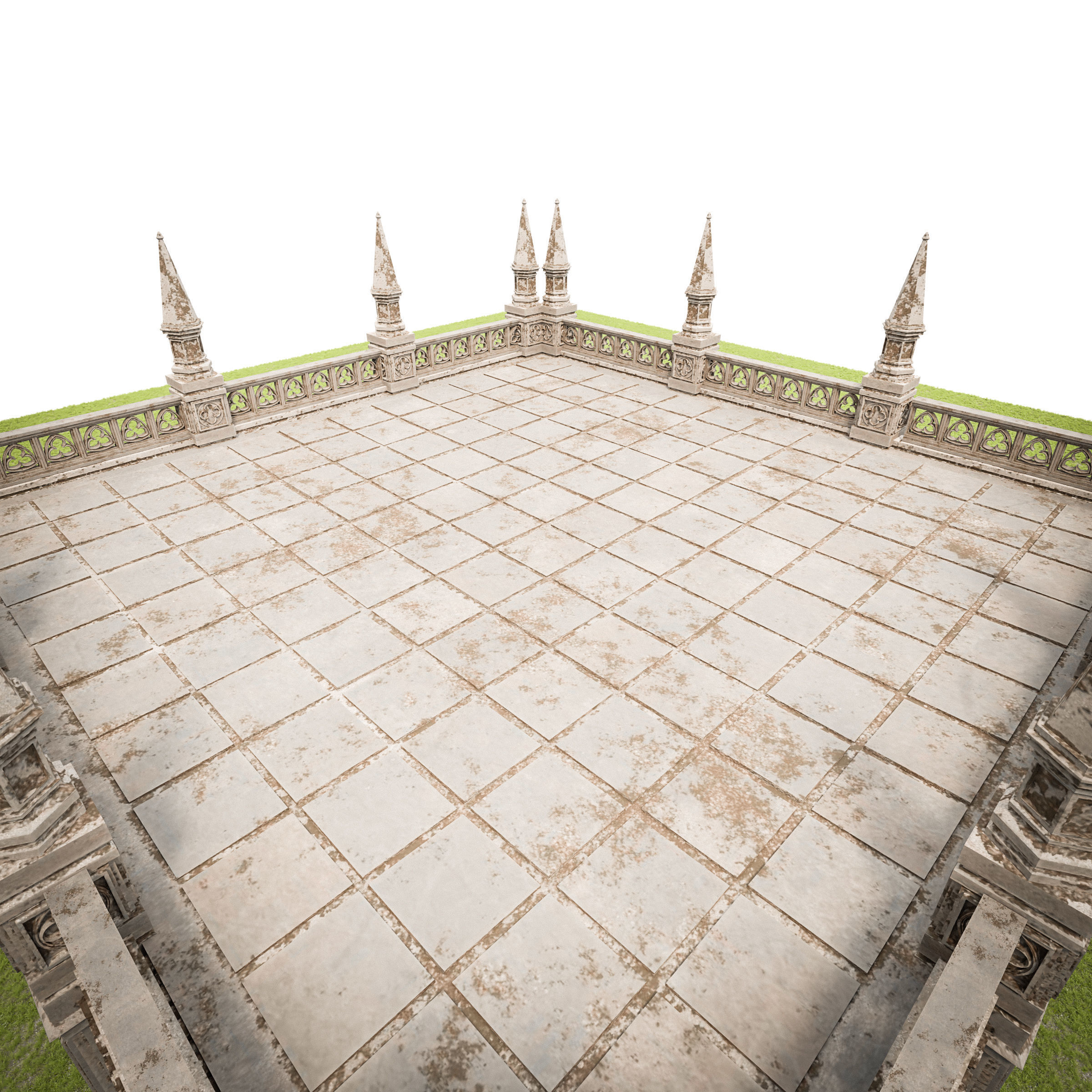 GOTHIC CASTLE BUILDING 5 Low-poly 3D model_10