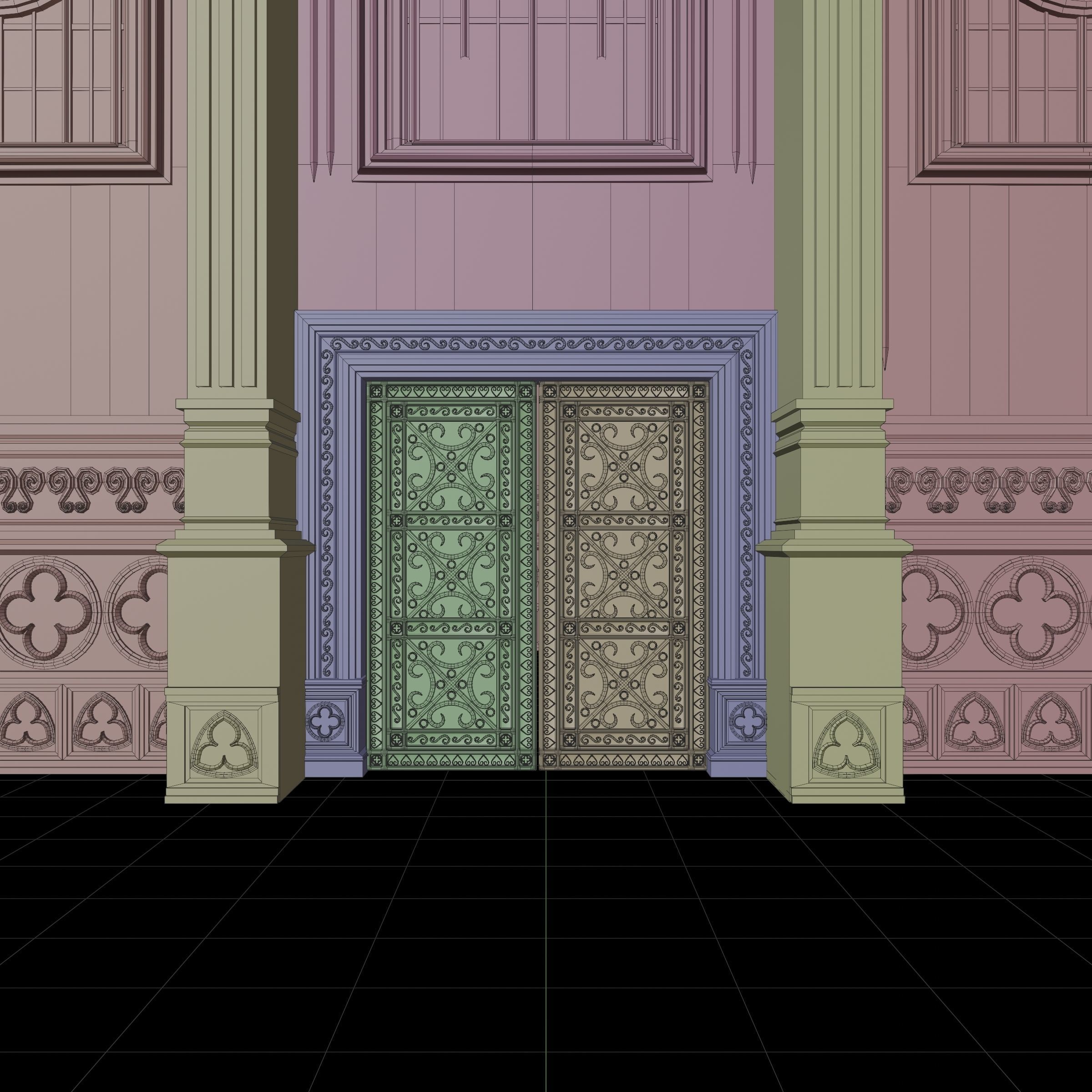 GOTHIC CASTLE BUILDING 5 Low-poly 3D model_13