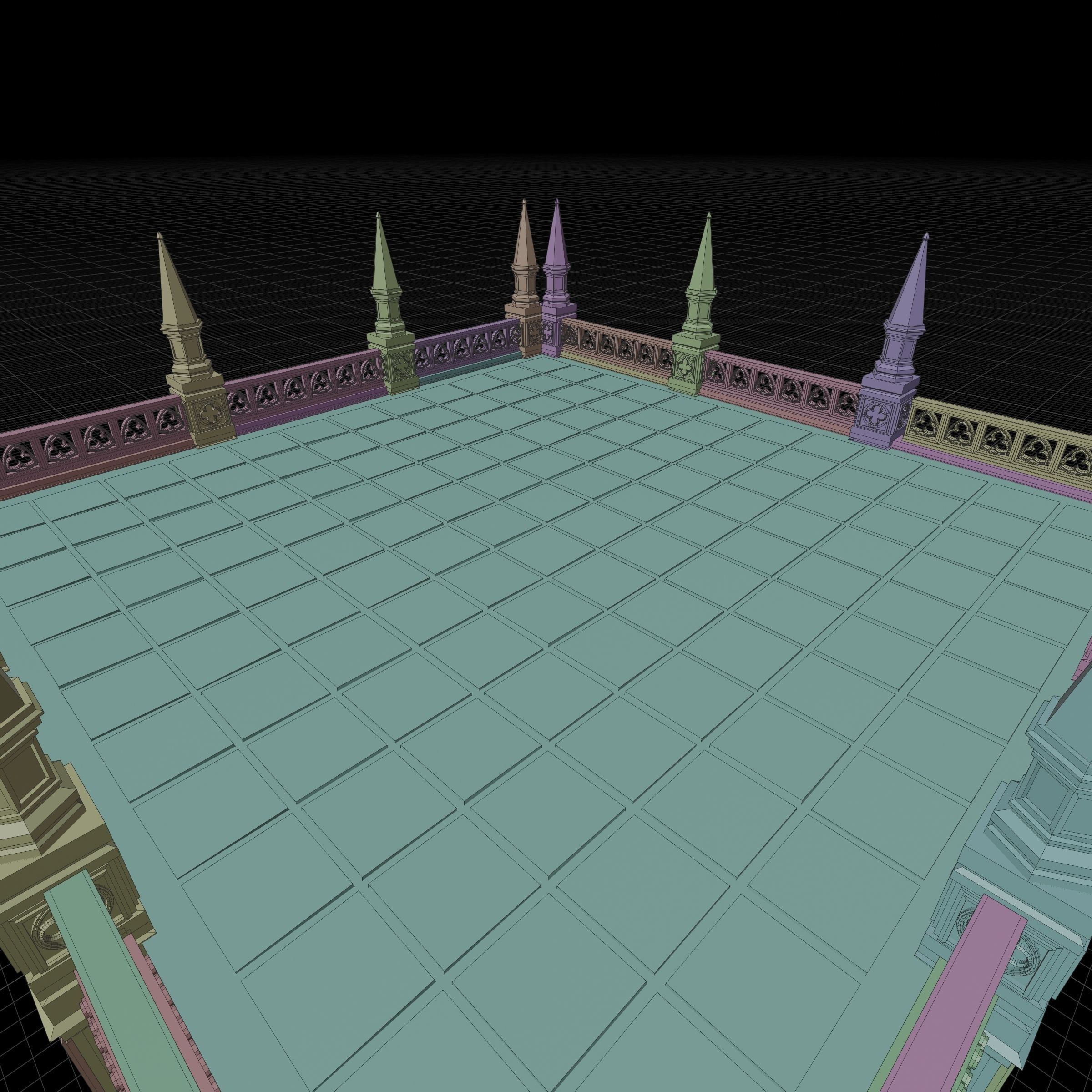 GOTHIC CASTLE BUILDING 5 Low-poly 3D model_18