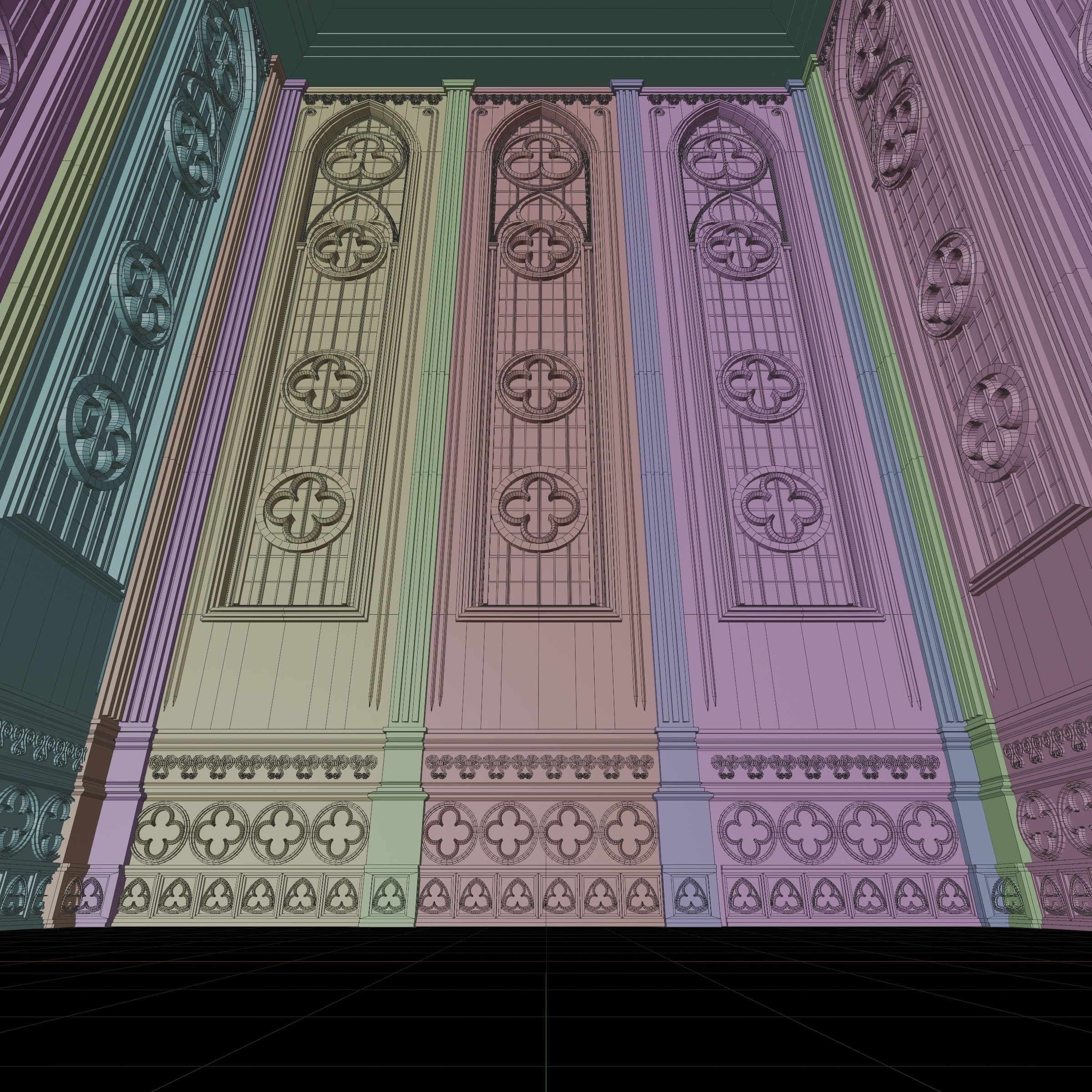 GOTHIC CASTLE BUILDING 5 Low-poly 3D model_16