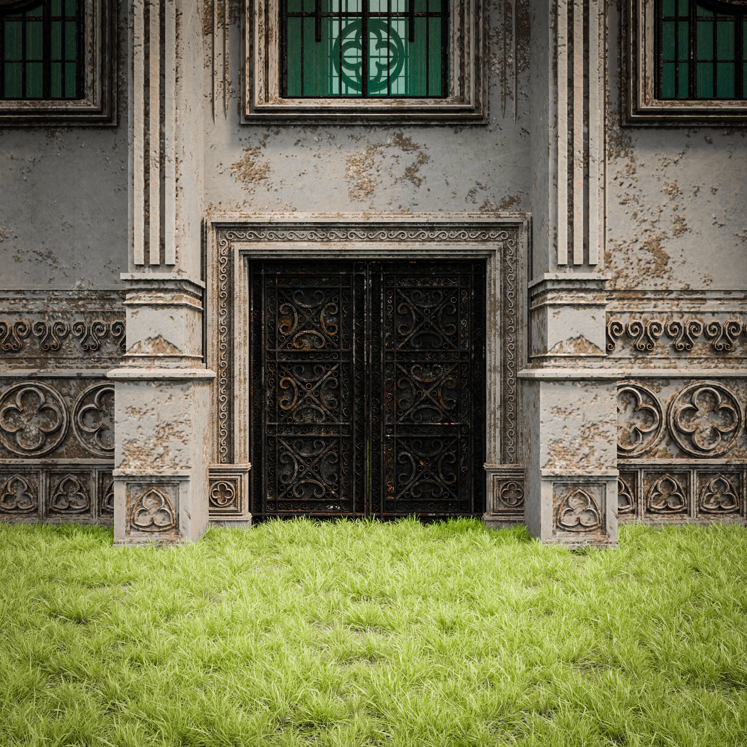 GOTHIC CASTLE BUILDING 5 Low-poly 3D model_5