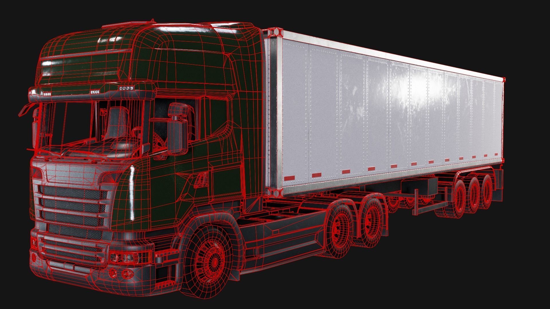 Cargo Truck Low-poly 3D model_12