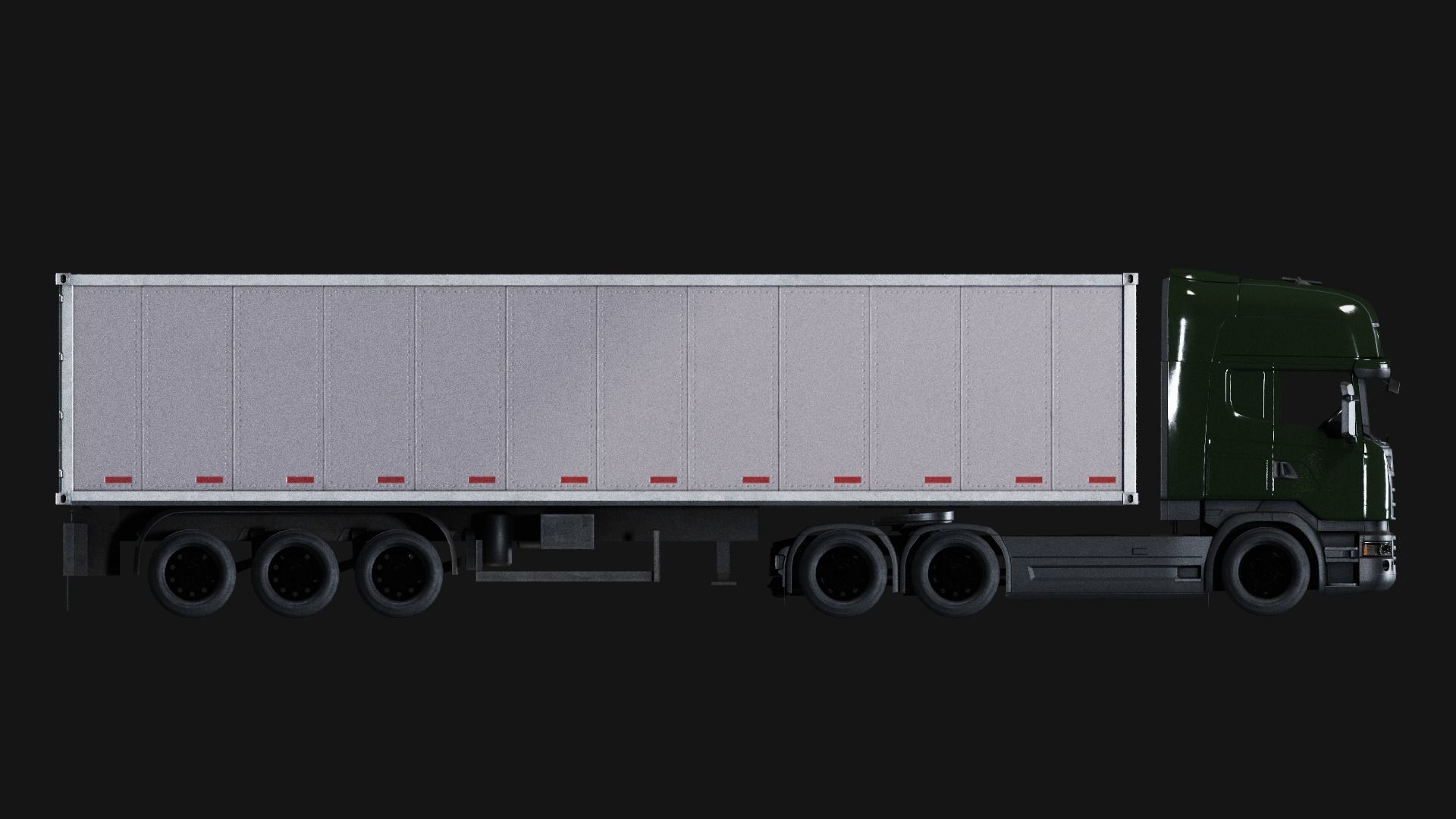 Cargo Truck Low-poly 3D model_3