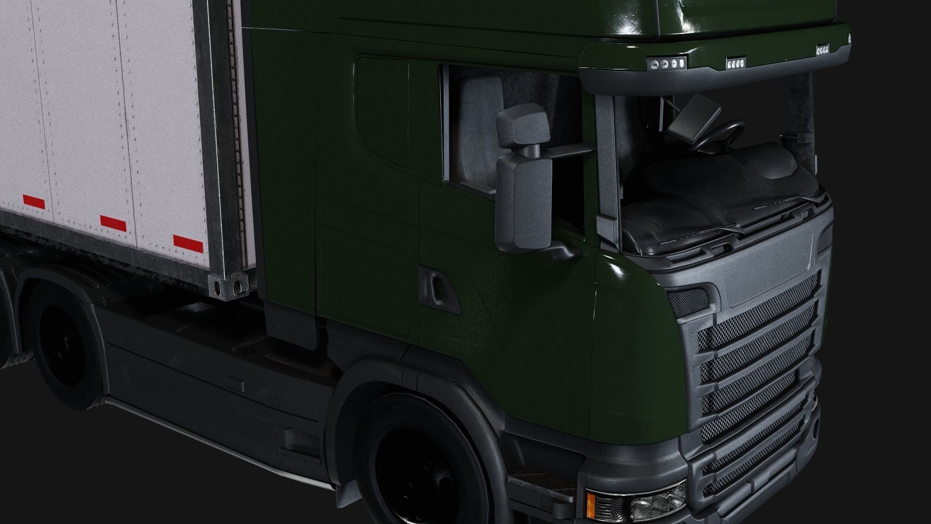 Cargo Truck Low-poly 3D model_9