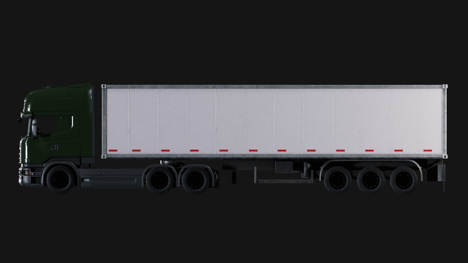 Cargo Truck Low-poly 3D model_2