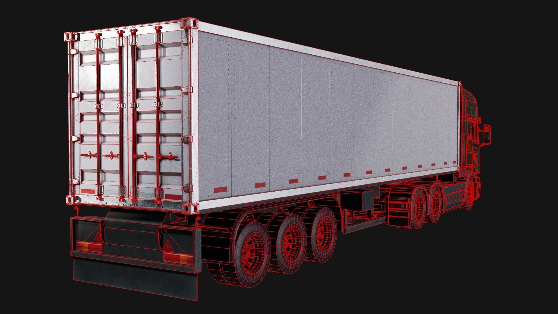 Cargo Truck Low-poly 3D model_13