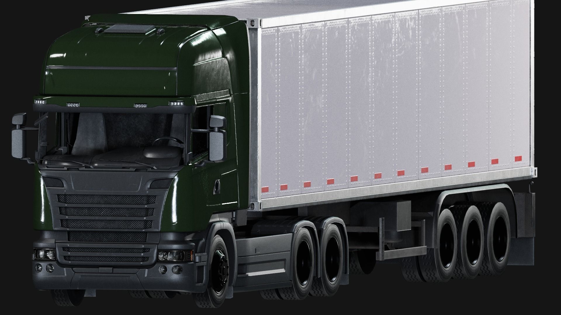 Cargo Truck Low-poly 3D model_6