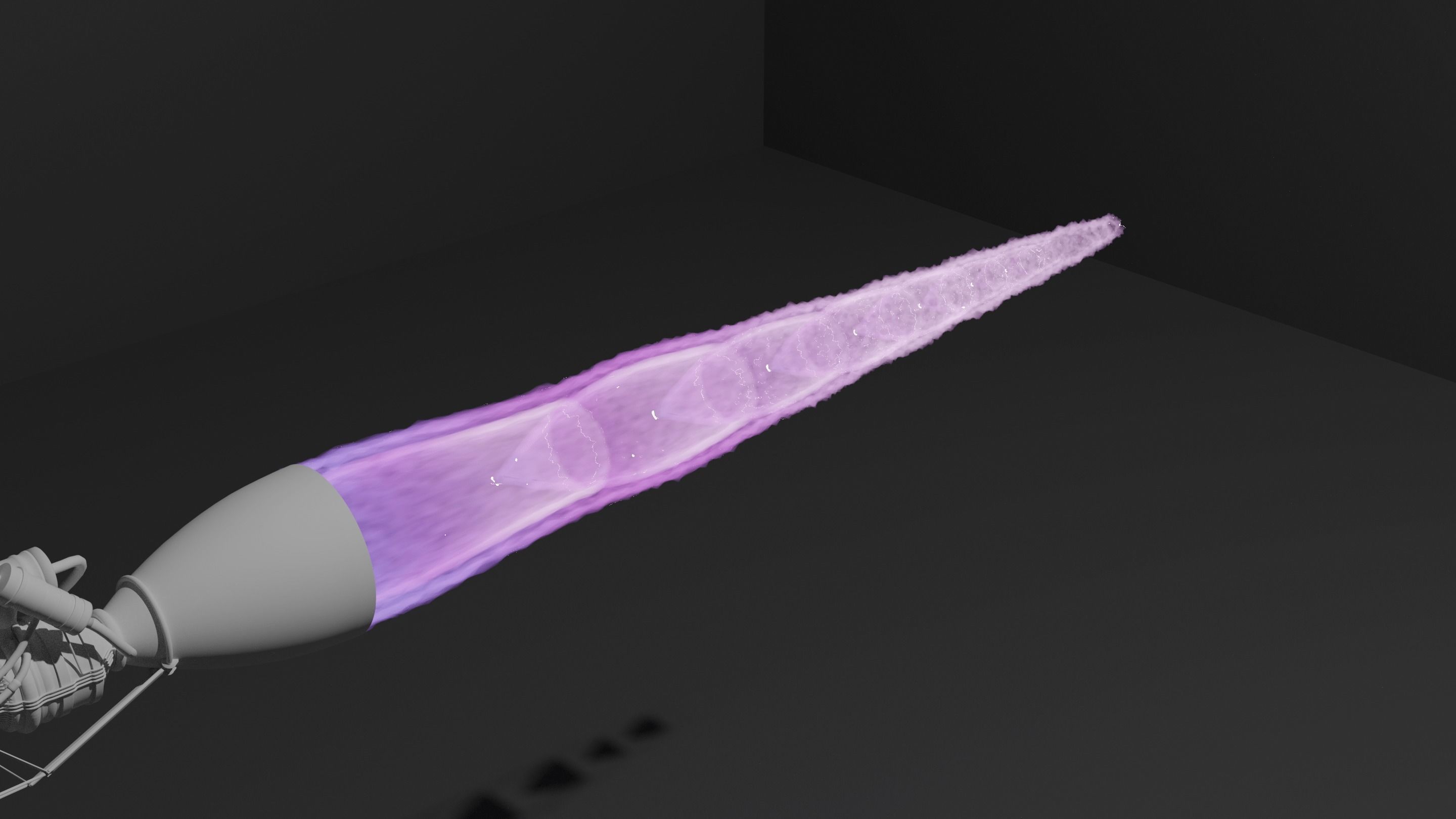 Rocket - Jet Engine Thrust Animation 3D model_2