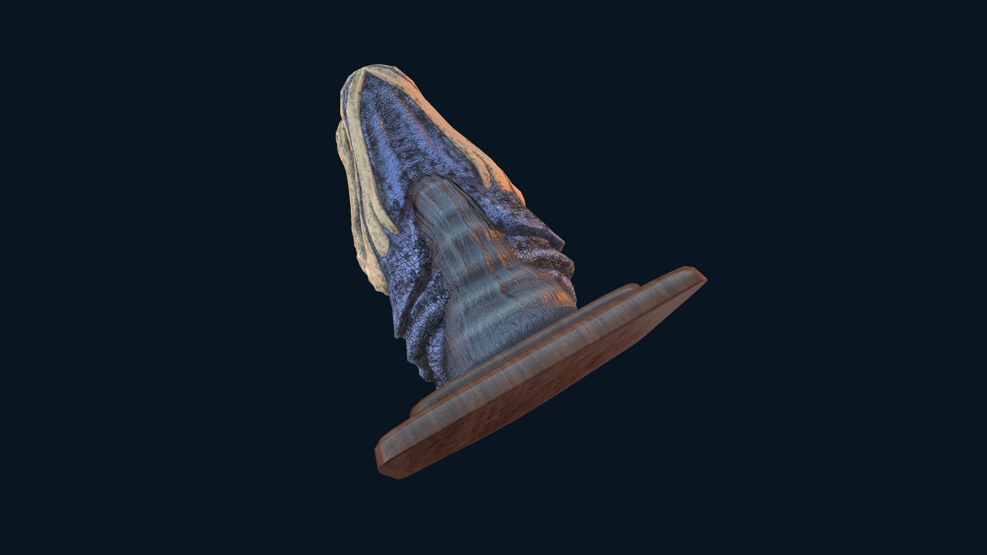 Wall trophy dinosaur monster head Low-poly 3D model_5