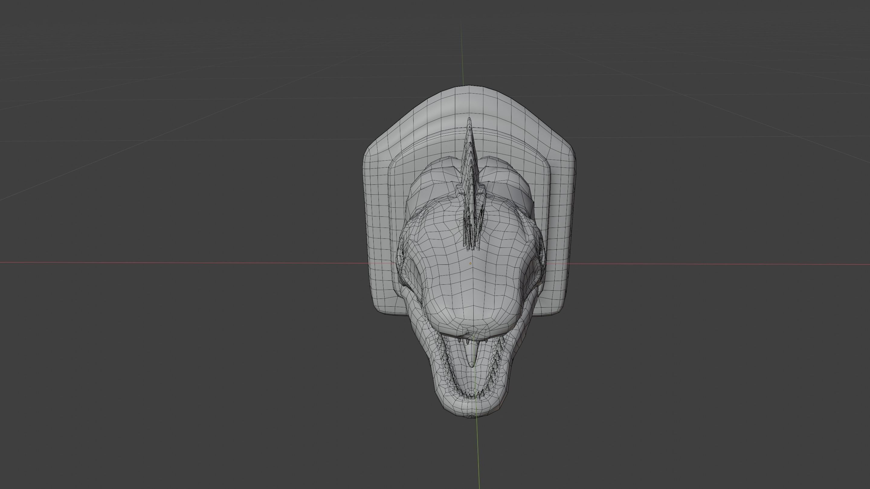Wall trophy dinosaur monster head Low-poly 3D model_7