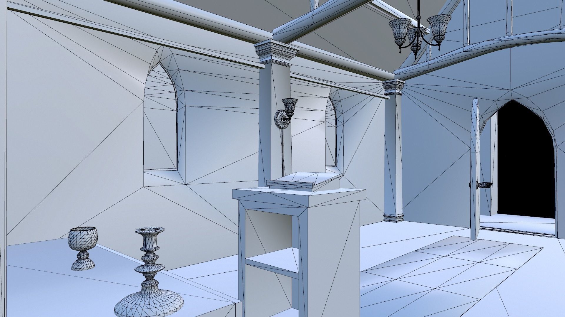 The old chapel Low-poly 3D model_24