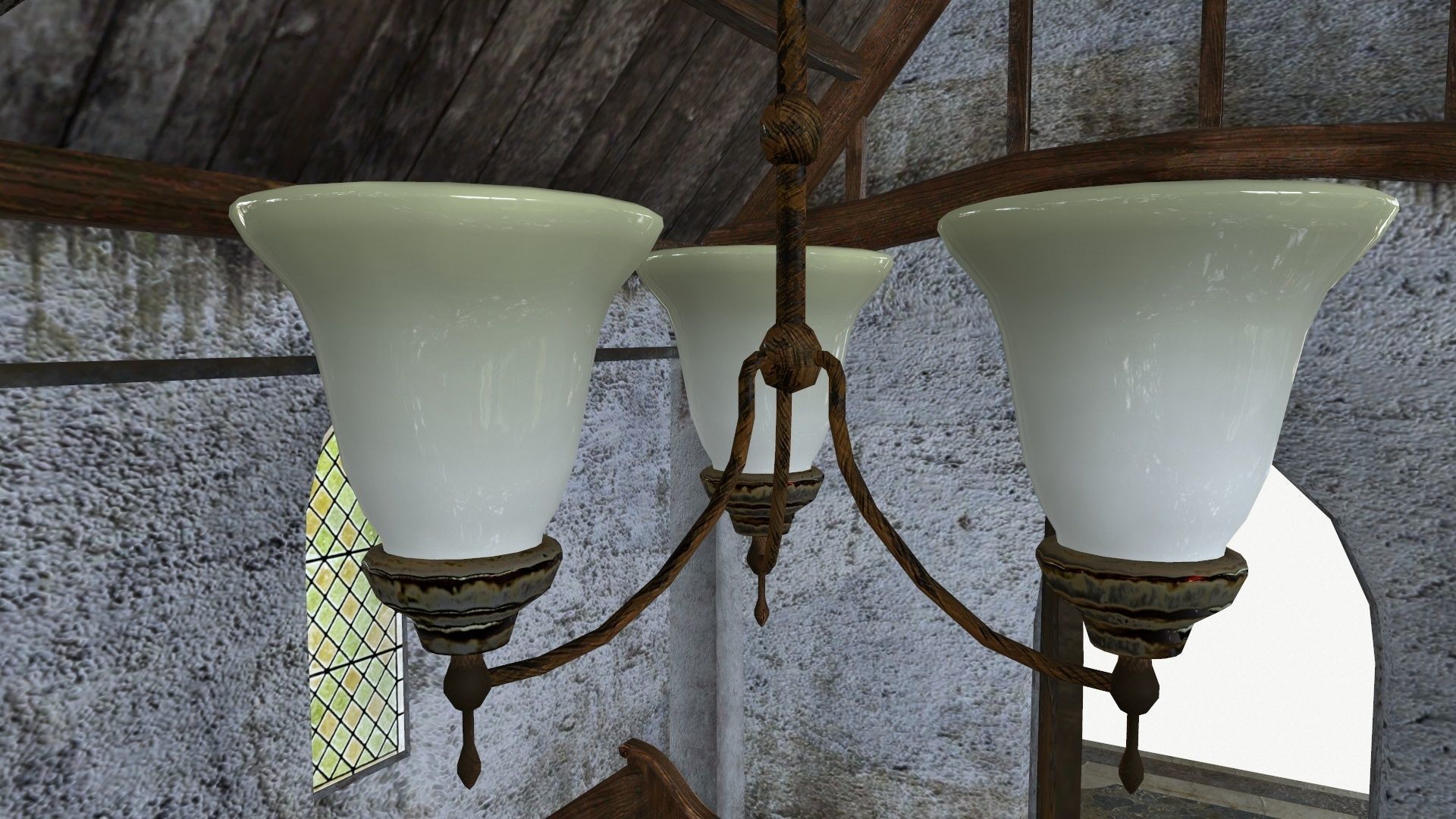 The old chapel Low-poly 3D model_7