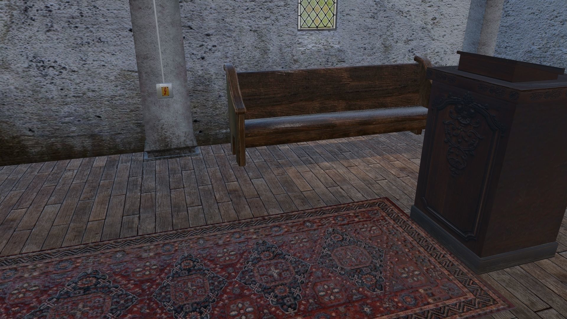 The old chapel Low-poly 3D model_17