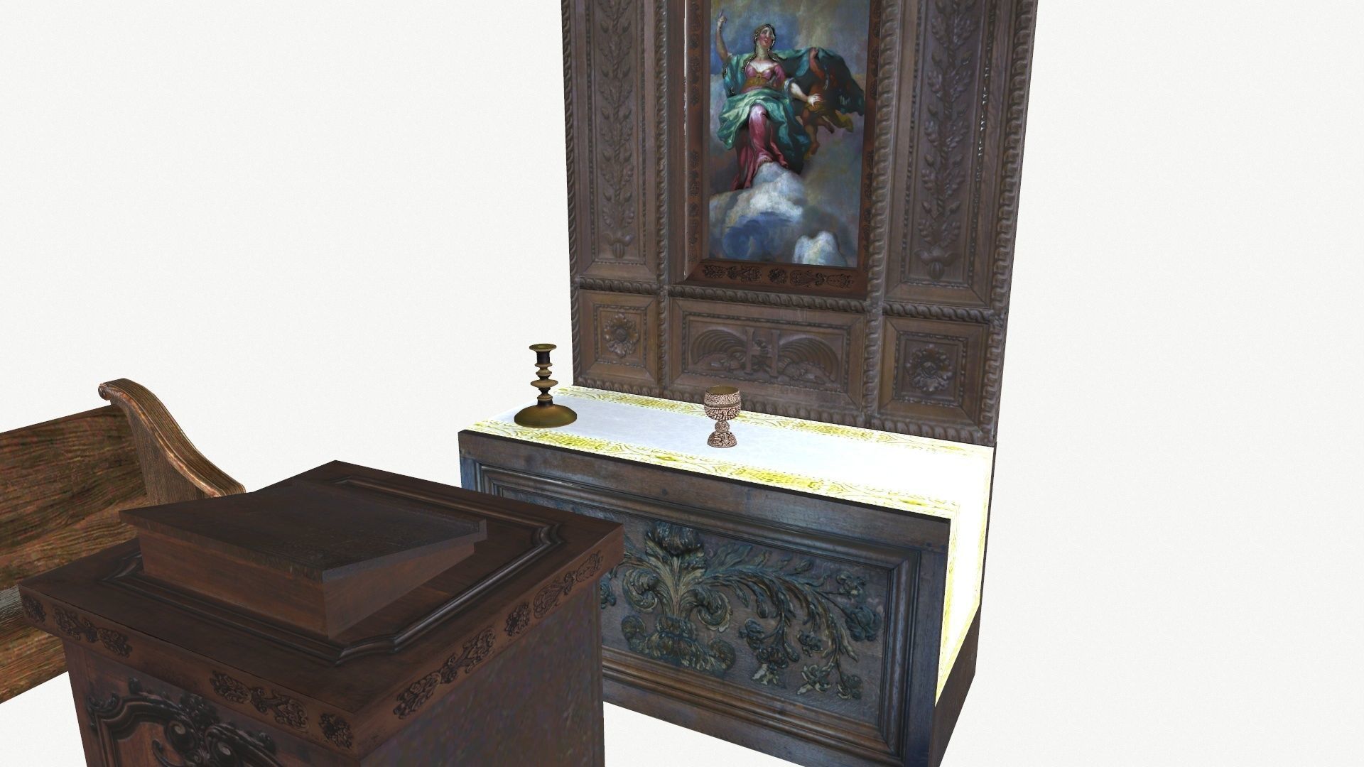 The old chapel Low-poly 3D model_10