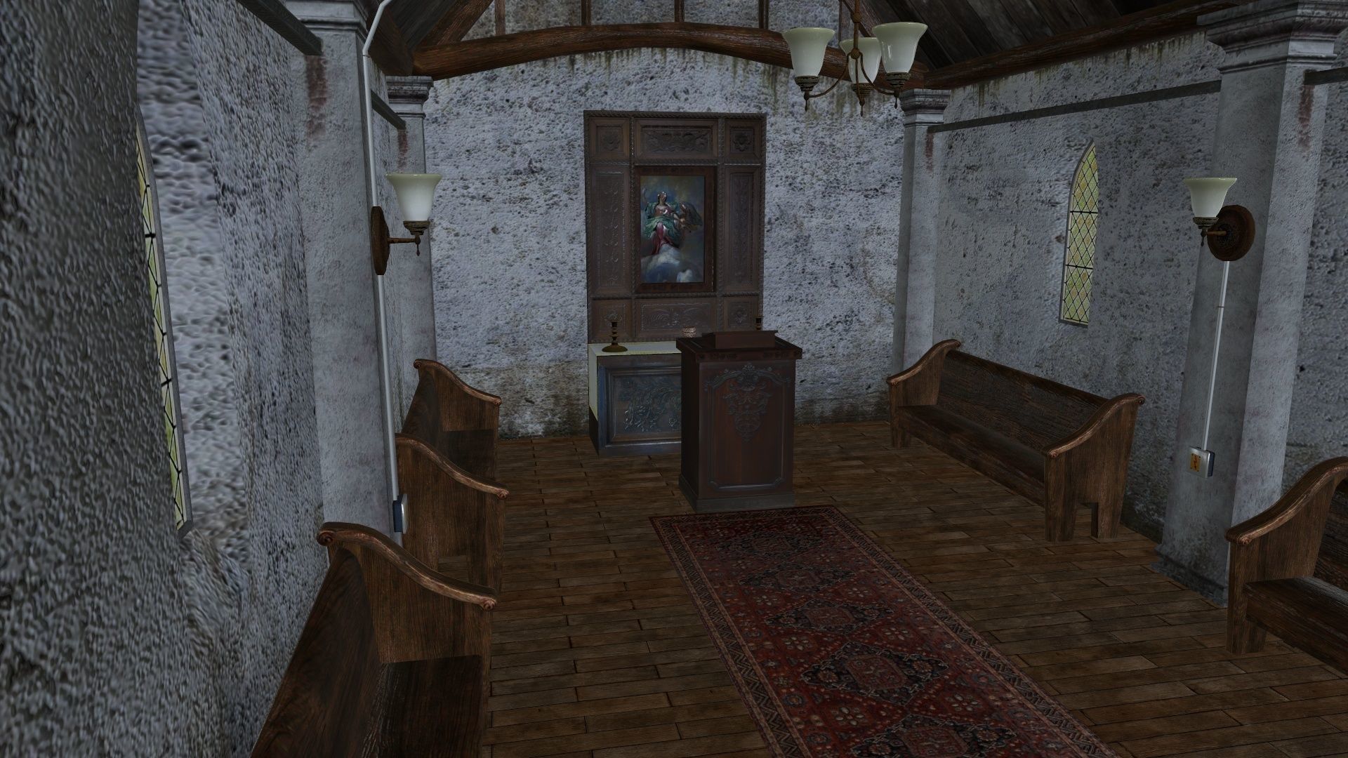 The old chapel Low-poly 3D model_6