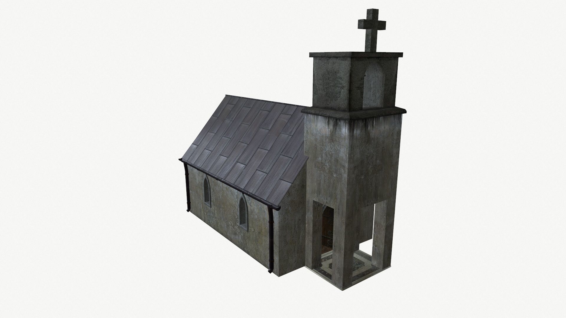 The old chapel Low-poly 3D model_2