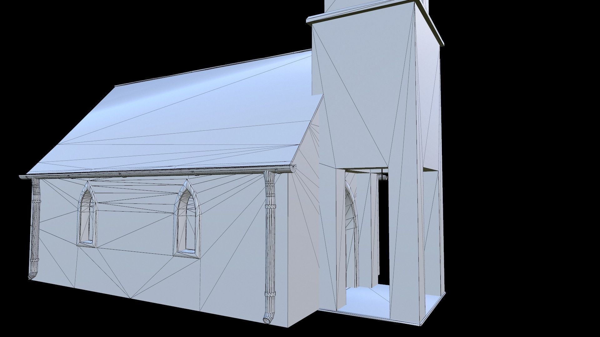 The old chapel Low-poly 3D model_22
