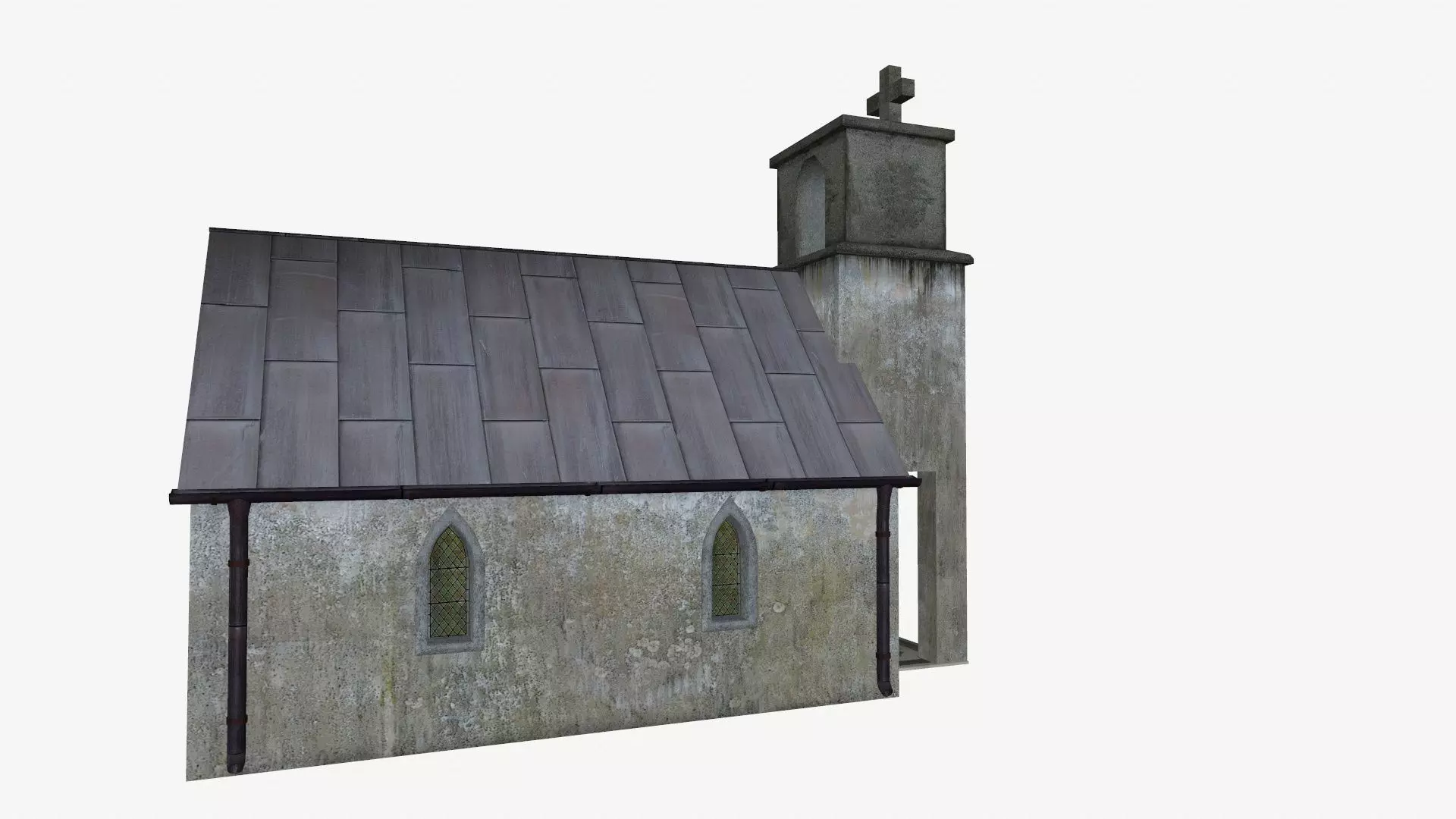 The old chapel Low-poly 3D model_0