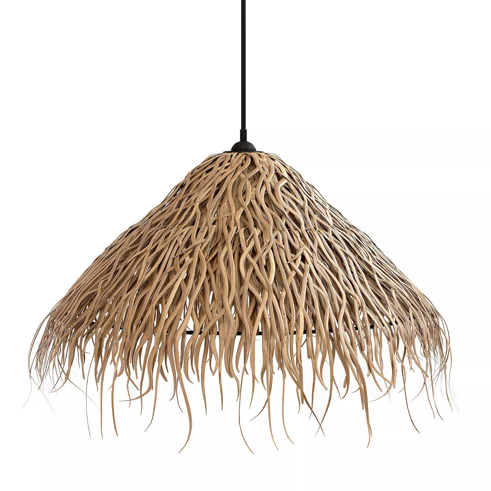 BRAIDED SEA GRASS HANGSTRAW chandelier natural 3D model_0