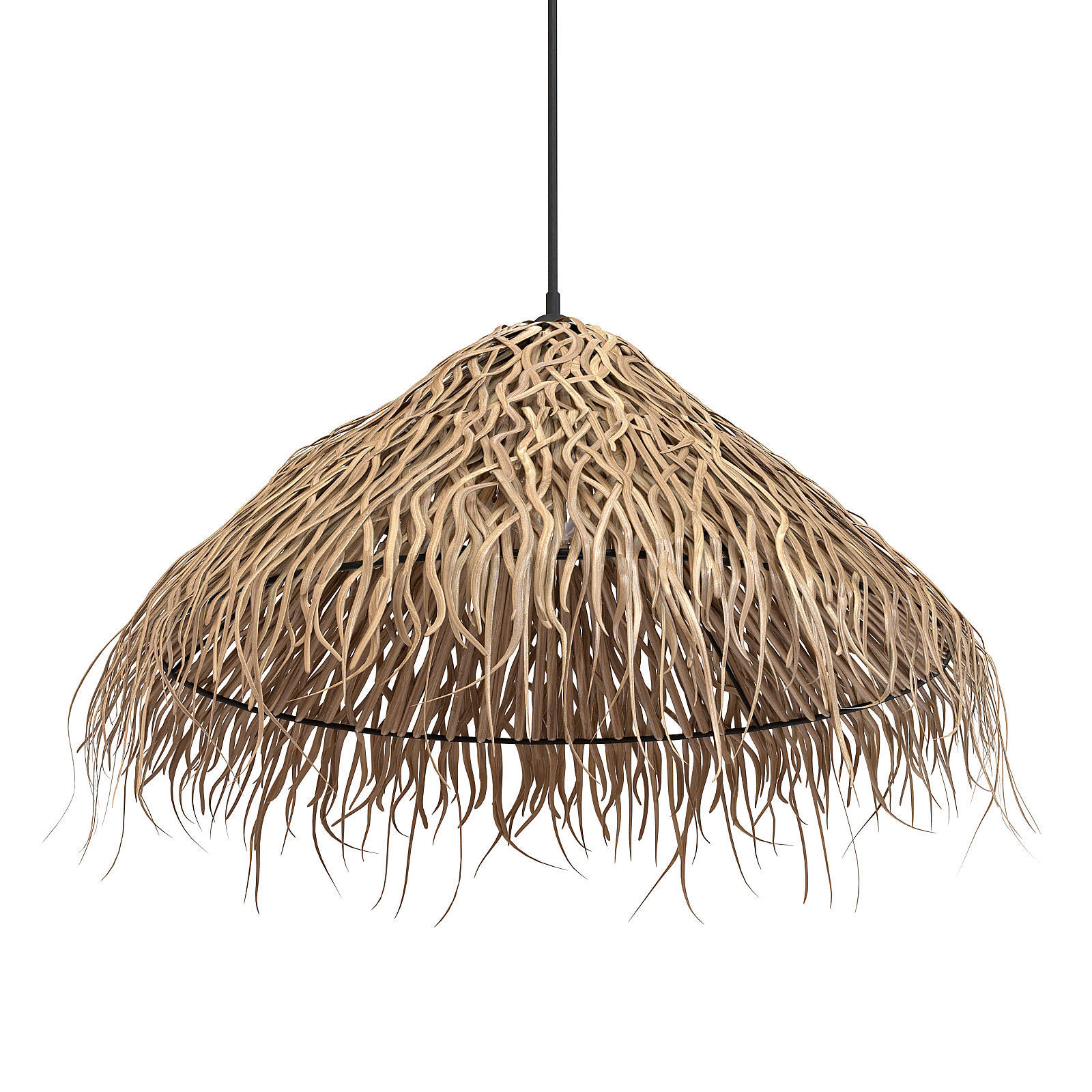 BRAIDED SEA GRASS HANGSTRAW chandelier natural 3D model_1