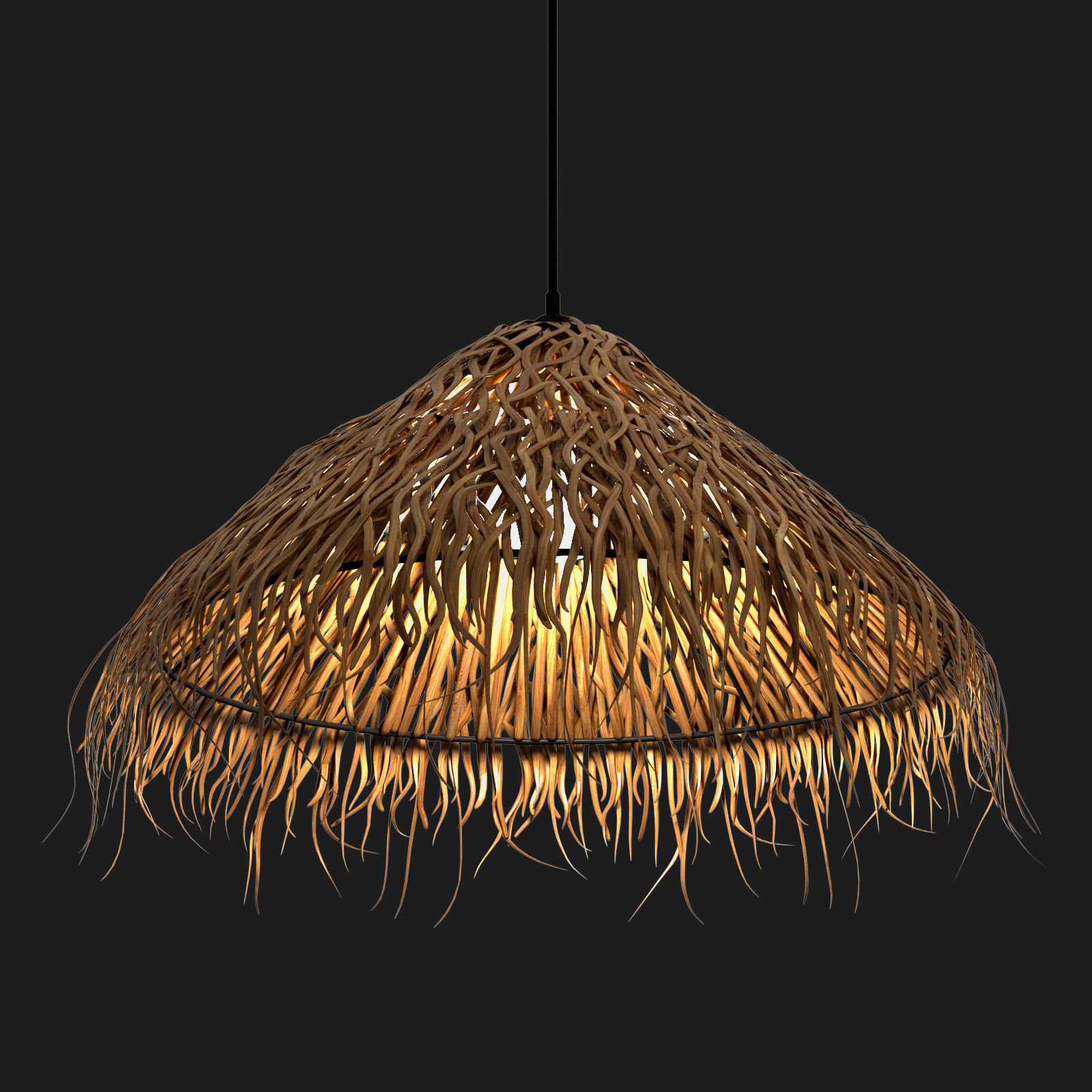 BRAIDED SEA GRASS HANGSTRAW chandelier natural 3D model_9