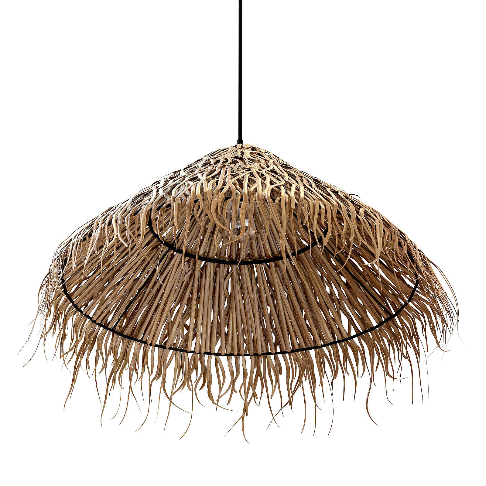 BRAIDED SEA GRASS HANGSTRAW chandelier natural 3D model_3