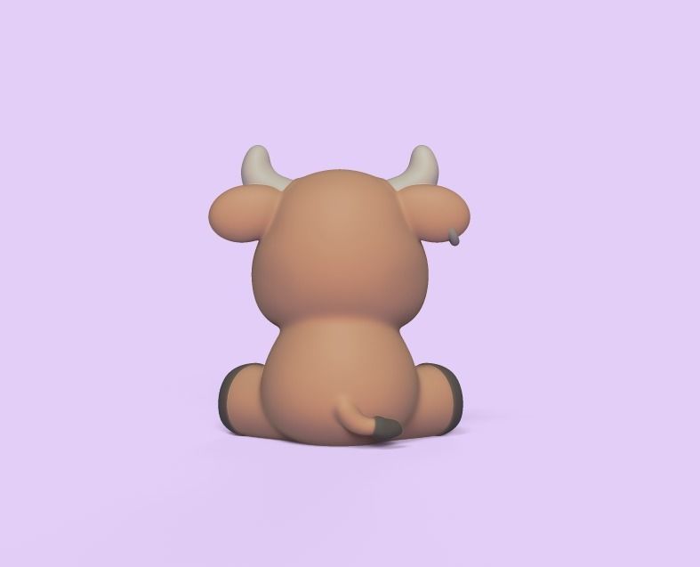 Cute Little Bull 3D print model_3